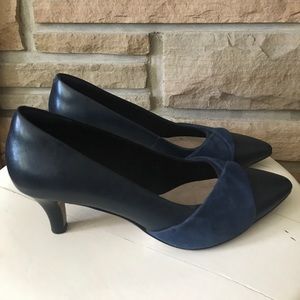 Clarks Linvale Vena Navy Combi Leather/Nubuck